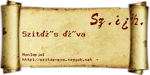 Szitás Éva névjegykártya