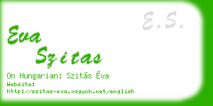 eva szitas business card